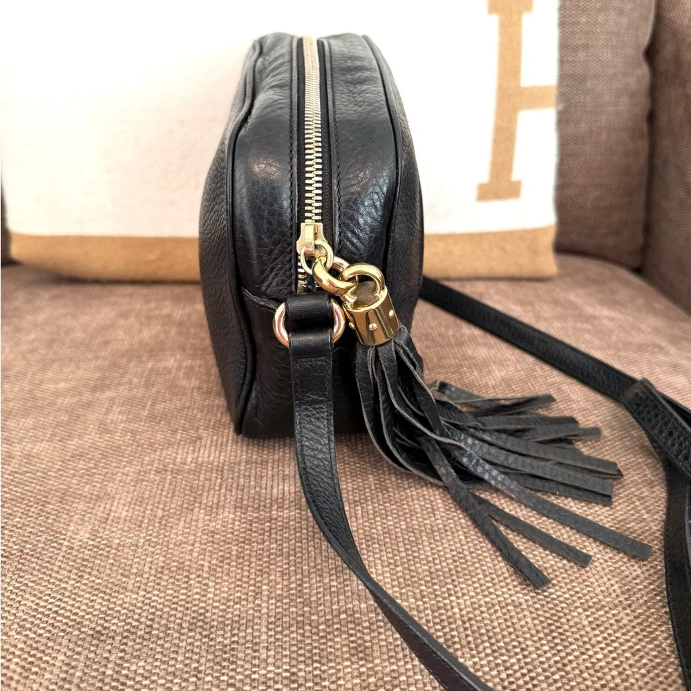 Gucci authentic disco soho crossbody bag black leather small size tassels - Picture 7 of 16